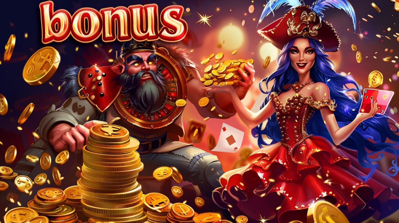 Slot mesin digital berwarna merah dan emas dengan berbagai tema hiburan interaktif
